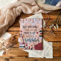 Buchhülle "Too many books"