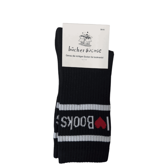 Socken I love books schwarz 35-40