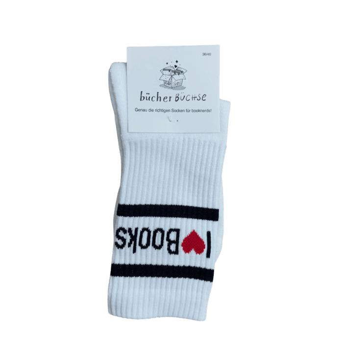 Socken I love books weiss 35-40